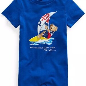 Ralph Lauren Kids Blue Surfing Polo Bear Swimsuit